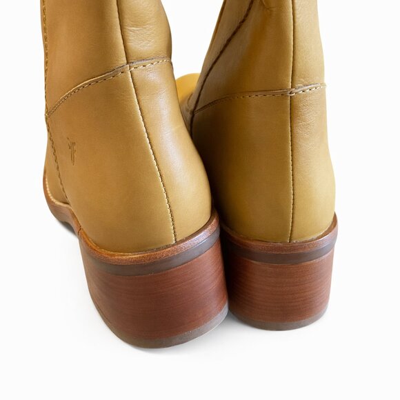 Frye Camryn Tall Pull On Boots Size 8 Banana Yellow Leather NWT - Picture 7 of 8